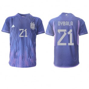 Argentina Paulo Dybala #21 Replica Away Stadium Shirt World Cup 2022 Short Sleeve
